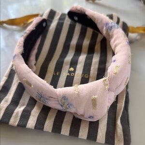 Lele Sadoughi x Loveshack Fancy Pink and Gold Headband